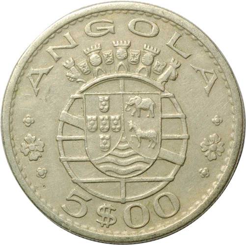 Монета 5 эскудо 1972 Ангола