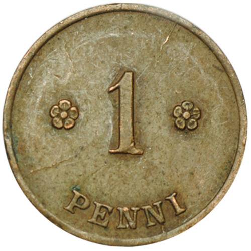 Монета 10 пенни 1939 Финляндия