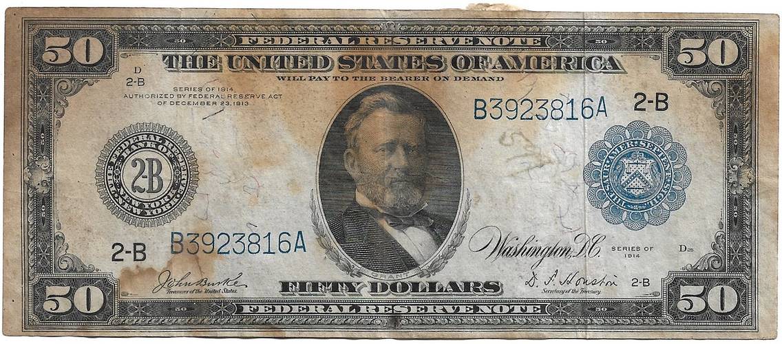 Банкнота 50 долларов 1914 С США
