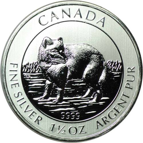 Монета 8 долларов 2014 Песец Канада