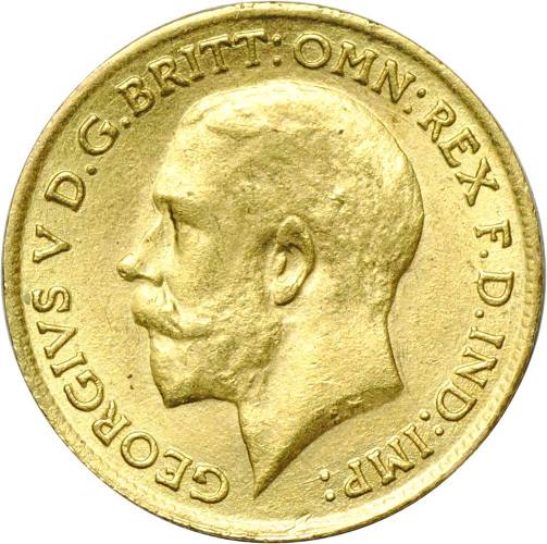 Монета 1/2 соверена 1915 Великобритания