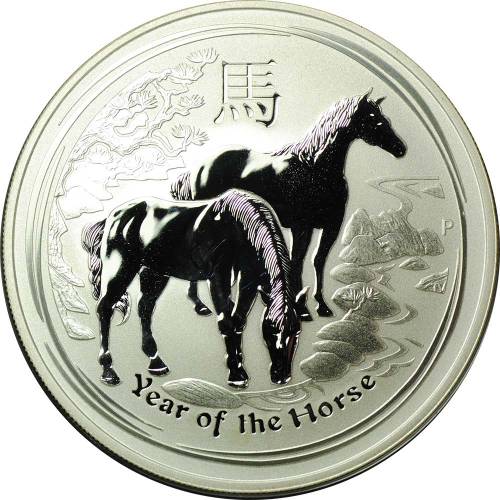 Монета 1 доллар 2014 Лунный календарь - Год Лошади BUNC Лунар Австралия