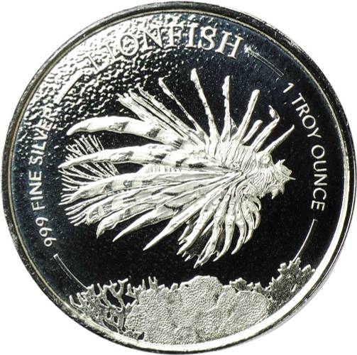 Монета 1 доллар 2019 Рыба Крылатка Барбадос