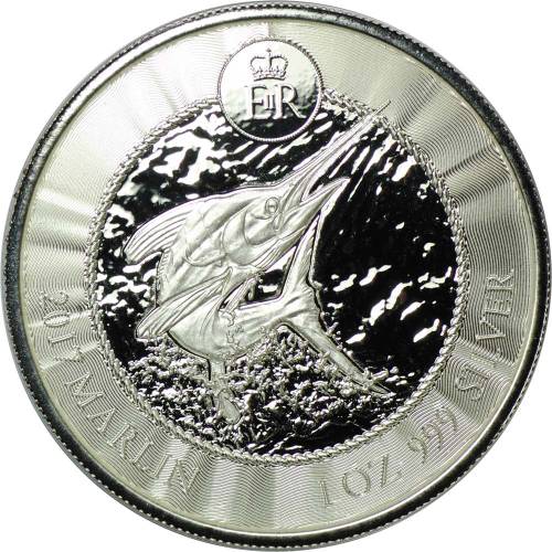 Монета 1 доллар 2019 Атлантический голубой марлин Кайманы
