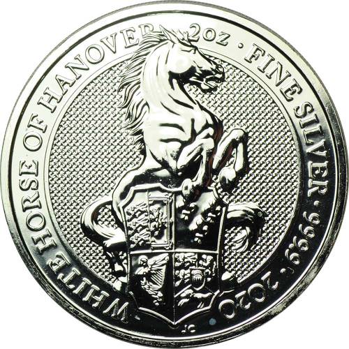 Монета 5 фунтов 2020 Звери Королевы - Белая лошадь Ганновера Великобритания