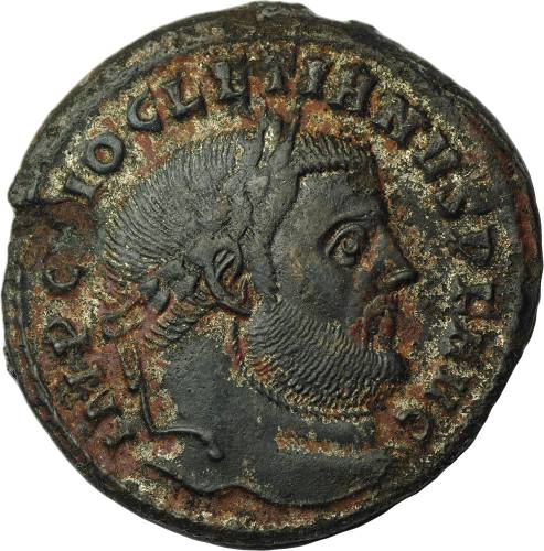 Монета Фоллис 300-303 Диоклетиан Римская Империя