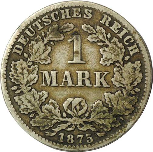 Монета 1 марка 1875 C Германия