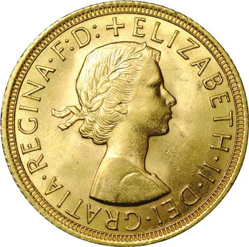 Монета 1 соверен (фунт) 1962 Великобритания