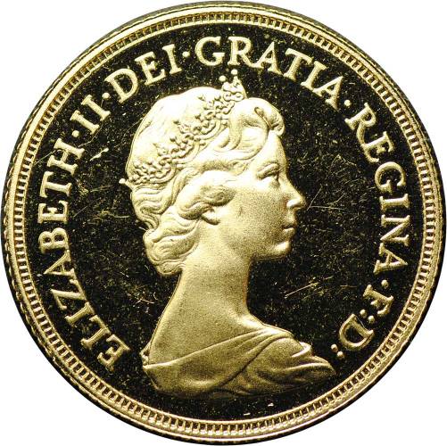 Монета 1 соверен (фунт) 1980 Proof Великобритания