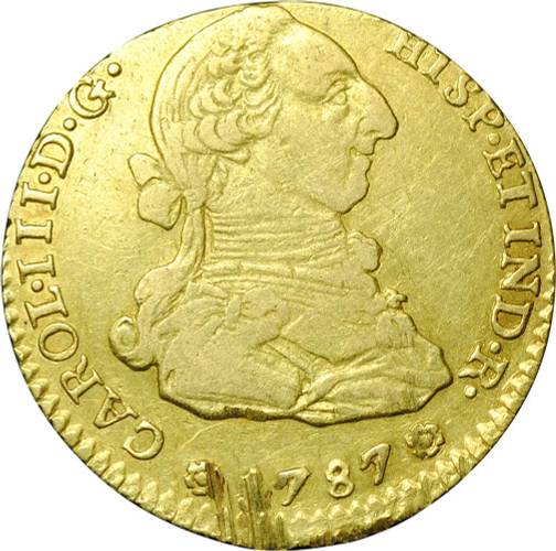 Монета 2 эскудо 1787 Испания