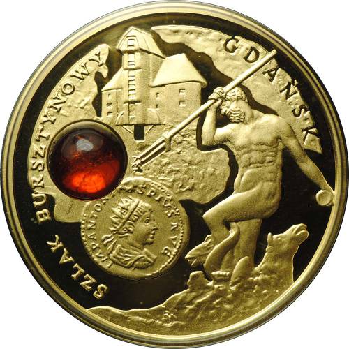Монета 5 долларов 2008 Янтарный путь - Гданьск Ниуэ