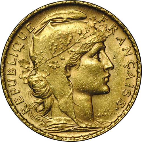 Монета 20 франков 1905 Франция