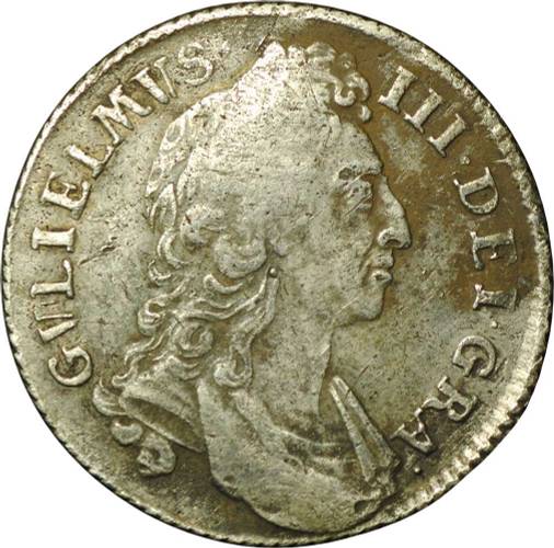 Монета 1 шиллинг 1696 Великобритания