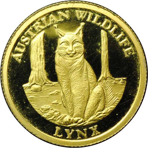 Монета 10 долларов 2008 Животные Австралии - Рысь Либерия