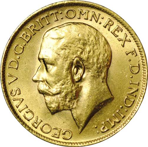 Монета 1 соверен (фунт) 1913 Великобритания