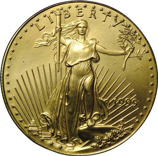 Монета 50 долларов 1999 Золотой орел США