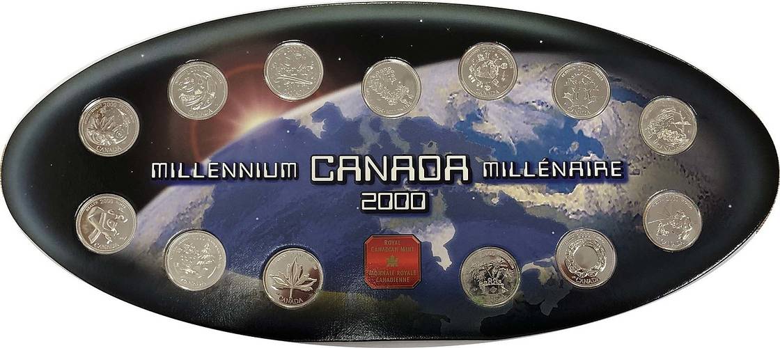 Набор монет 2000 года 25 центов Миллениум Канада