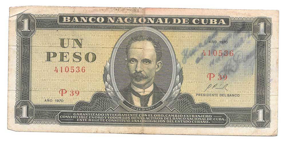 Банкнота 1 песо 1970 Куба