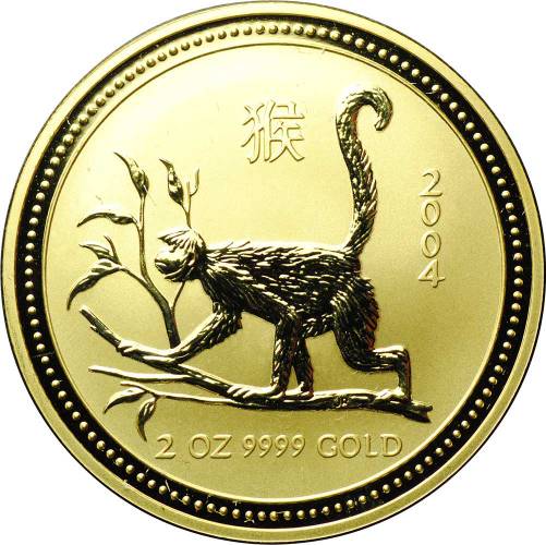Монета 200 долларов 2004 Год Обезьяны Лунар Австралия