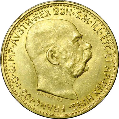 Монета 10 крон 1912 Австрия