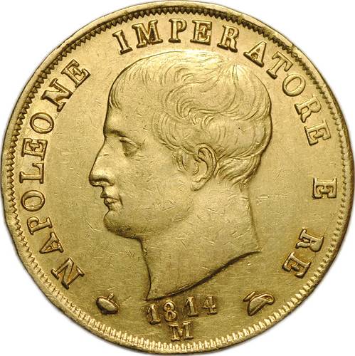 Монета 40 лир 1814 M Италия