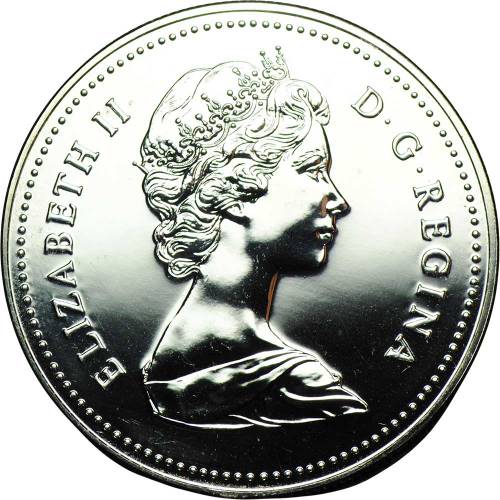 Монета 1 доллар 1980 100 лет Арктическим территориям Канада