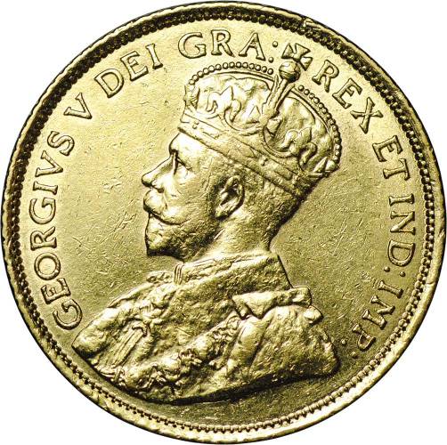 Монета 5 долларов 1913 Канада