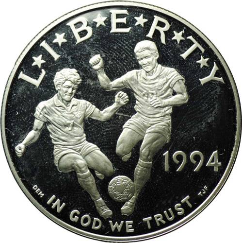 Монета 1 доллар 1994 S Чемпионат мира по футболу США