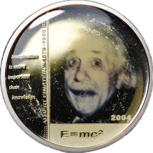 Монета 5 долларов 2004 Альберт Эйнштейн Северные Марианские острова
