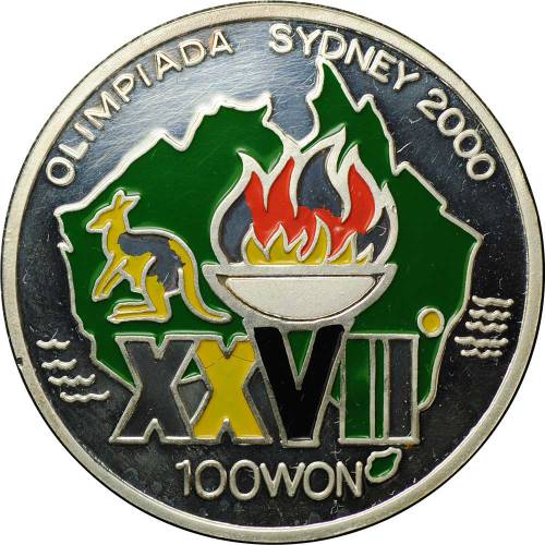 Монета 100 вон 1997 Олимпиада в Сиднее 2000 Северная Корея