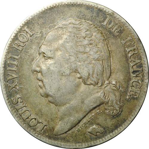 Монета 5 франков 1824 W Франция