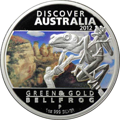 Монета 1 доллар 2012 Древесная лягушка Литория Откройте Австралию Австралия