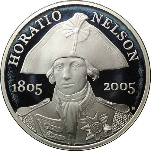 Монета 5 фунтов 2005 Горацио Нельсон Великобритания