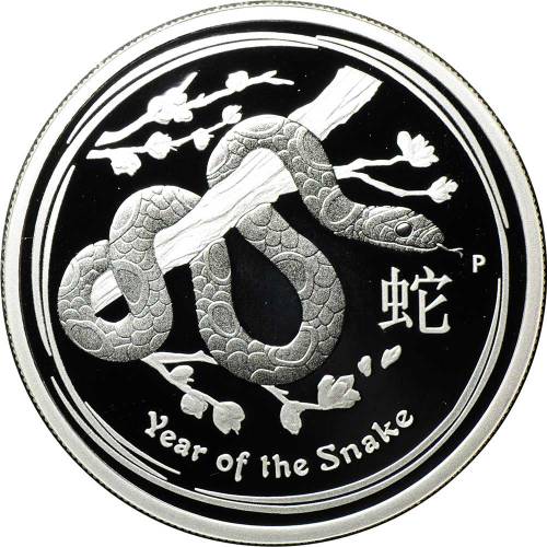 Монета 50 центов 2013 Год Змеи Лунар Лунный календарь PROOF Австралия