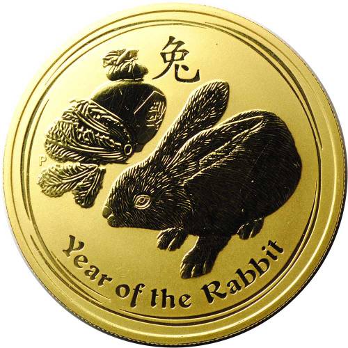 Монета 100 долларов 2011 Год Кролика Лунар 2 Австралия