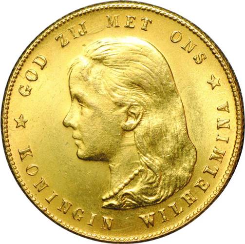 Монета 10 гульденов 1897 Нидерланды