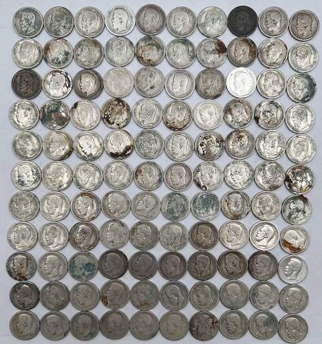 Инвестиционный лот серебряные 50 копеек Николая 2 1896, 1897, 1899 годов - 73 монеты