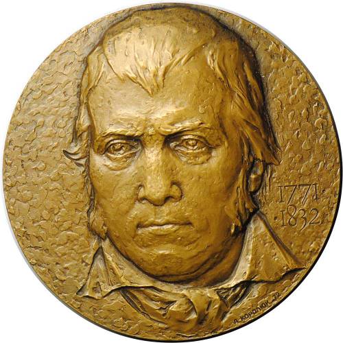 Медаль Вальтер Скотт 1771-1832 200 лет ЛМД 1972 Королюк