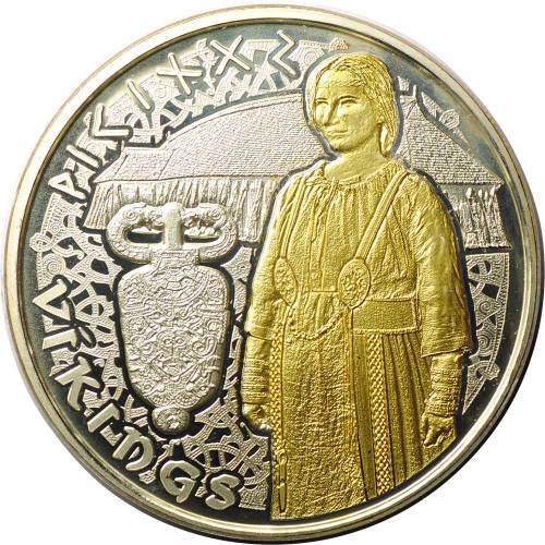 Монета 10 динар (динеров) 2008 Викинги - Женщина Андорра