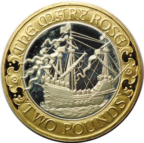 Монета 2 фунта 2011 Мэри Роуз Великобритания