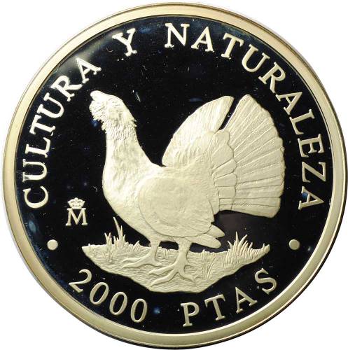 Монета 2000 песет 1995 Культура и природа - Глухарь Испания