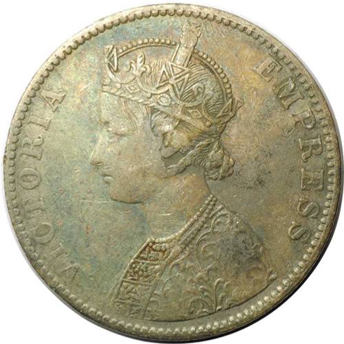 Монета 1 рупия 1891 Британская Индия