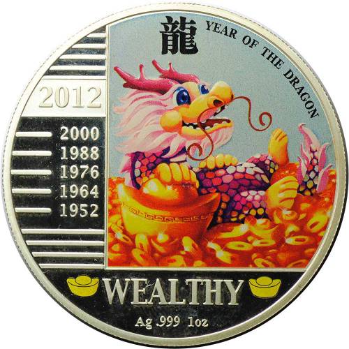Монета 240 франков 2012 Год Дракона - Богатство Конго