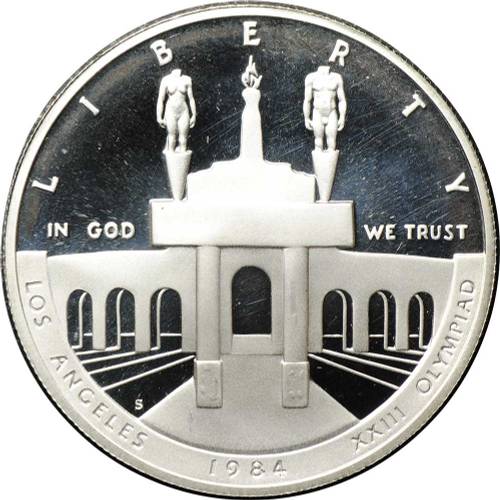 Монета 1 доллар 1984 S Олимпиада Лос-Анджелес США