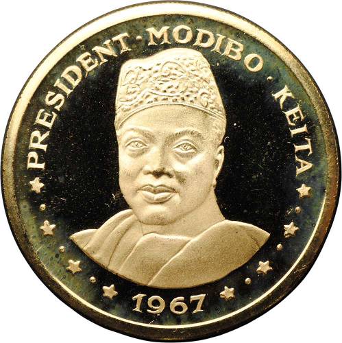 Монета 50 франков 1967 Президент Модибо Кейта Мали