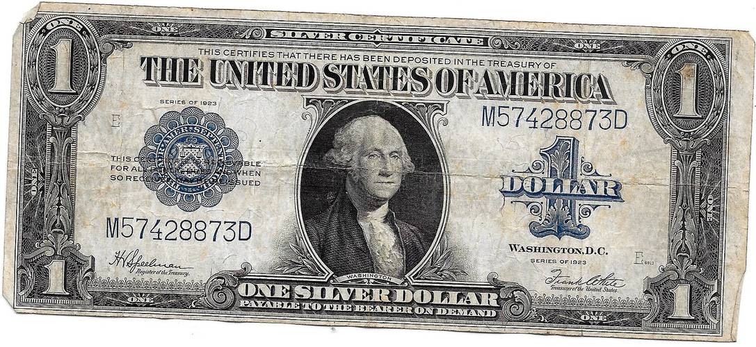 Банкнота 1 доллар 1923 Cеребряный сертификат США