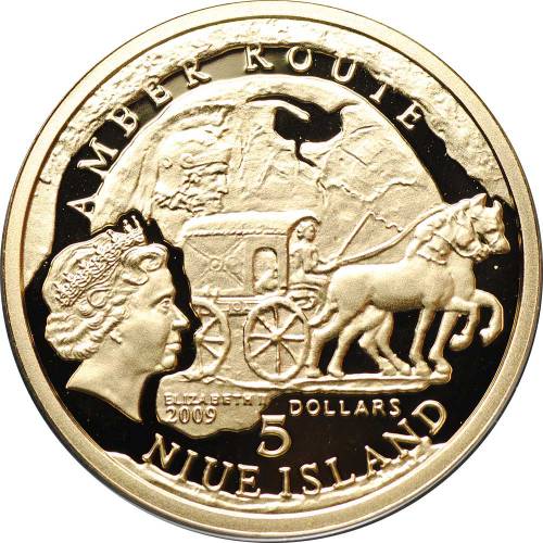 Монета 5 долларов 2009 Янтарный путь - Вроцлав Ниуэ