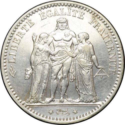 Монета 5 франков 1875 A Геркулес и музы Франция