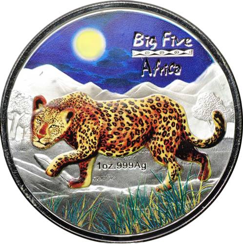 Монета 240 франков 2008 Большая пятёрка Африки Леопард Конго