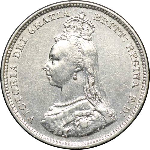 Монета 1 шиллинг 1887 Великобритания